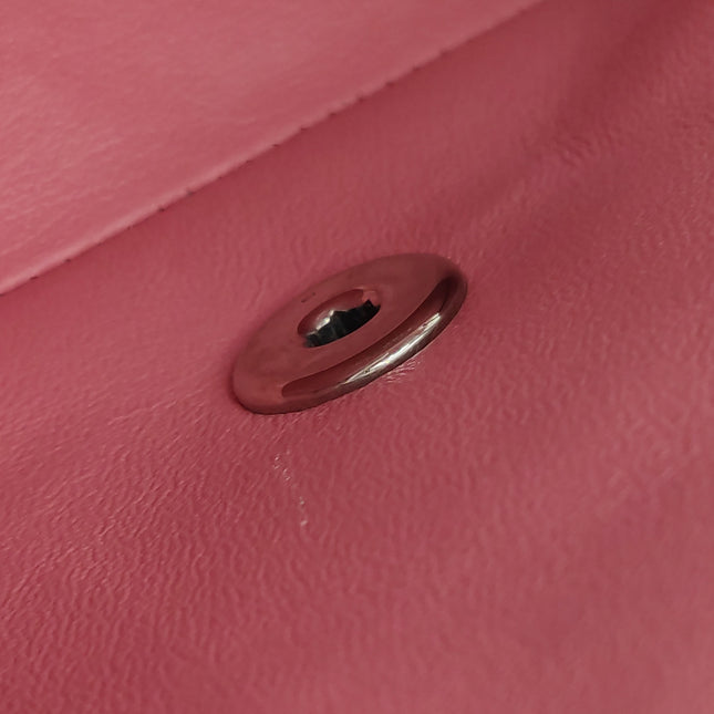 Chanel Classic Flap Mini 2016 Pink Lambskin Leather Silver Hardware