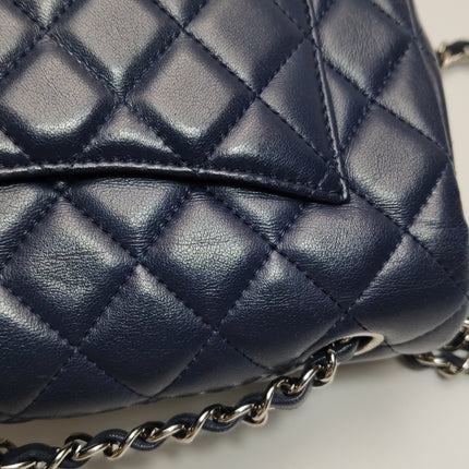 Chanel Classic Flap Mini 2020 Navy Lambskin Leather Silver Hardware