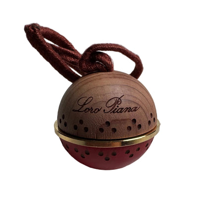 Loro Piana Perforated Wood & Coral Sphere Charm-Luxbags
