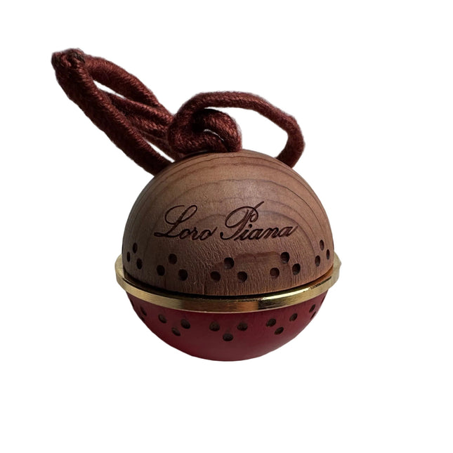 Loro Piana Perforated Wood & Coral Sphere Charm-Luxbags