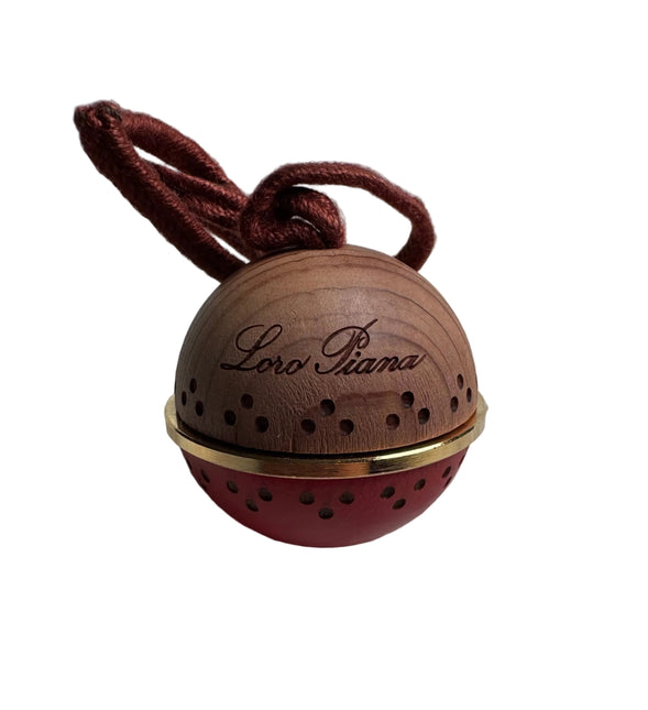 Loro Piana Perforated Wood & Coral Sphere Charm-Luxbags