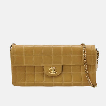 Chanel East West Chocolate Bar Beige Leather-Luxbags