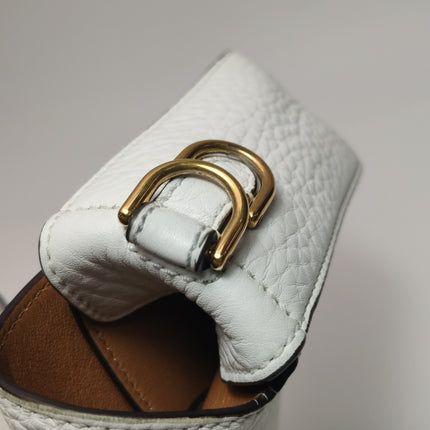 Fendi Baguette Selleria Medium White Calfskin Leather Crossbody Bag