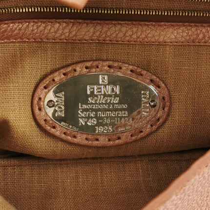 Fendi Baguette Selleria Calfskin Leather Iridescent Metallic Pink Shoulder Bag