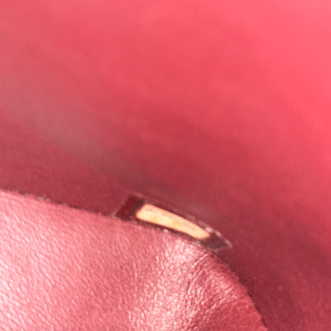 Chanel Vintage Medium Flap Top Handle Bag Burgundy Suede Leather 1997-1999