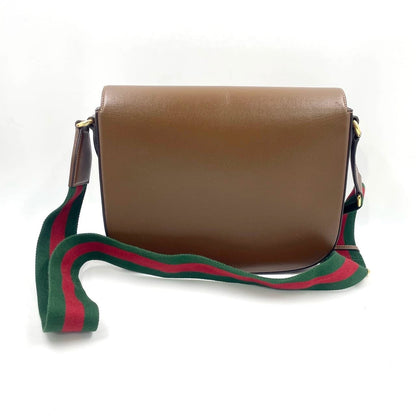 Gucci 1955 Horsebit Shoulder Bag Caramel Brown Leather Medium