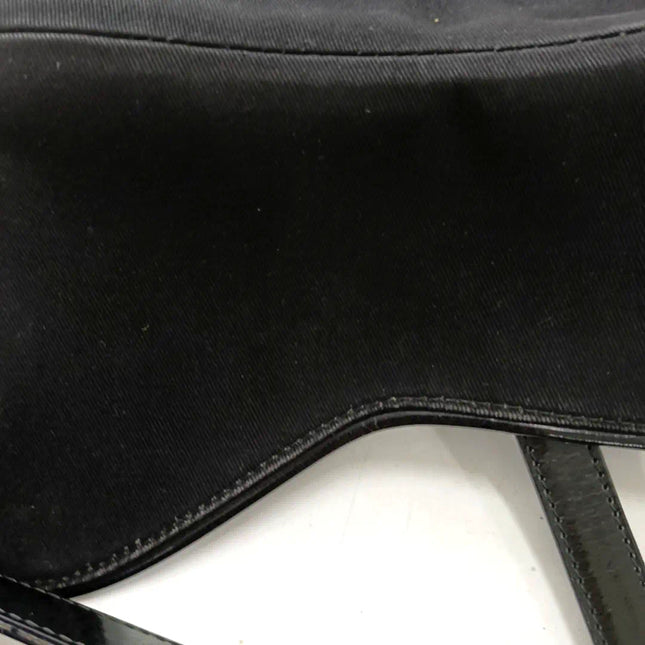 Sold Dior Saddle Vintage So Black Fabric and Patent Leather Shoulder Bag