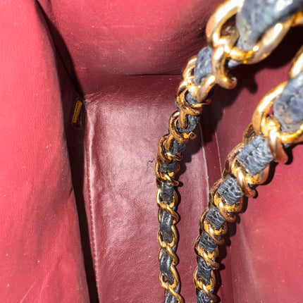 Chanel Classic Flap Jumbo 2012 Black Caviar Leather Double Flap Gold Hardware