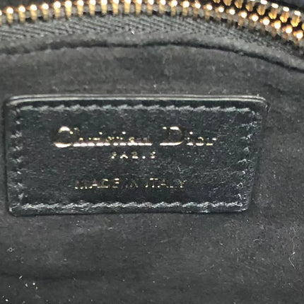 Lady Dior Mini Black Calfskin Leather with Multicolor Crystals Gold Hardware