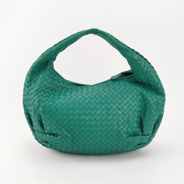 Sold Bottega Veneta Belly Hobo Intrecciato Green Nappa Leather Small