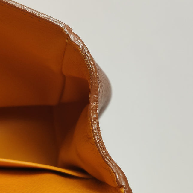 Goyard Saigon Mini Brown Canvas and Leather Wooden Top Handle Crossbody Bag