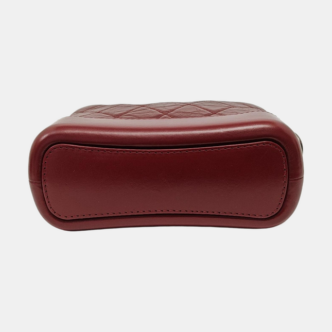 Chanel Gabrielle Hobo Burgundy Leather Small Crossbody Bag