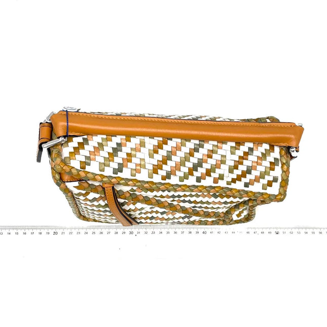 Loewe Puzzle Small Leather Woven Braided Multicolor Crossbody Bag