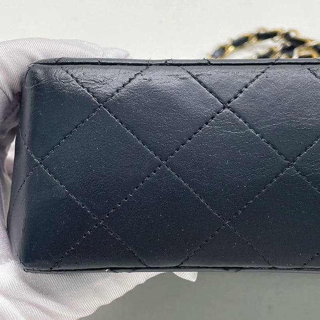 Chanel Classic Flap Vintage Black Lambskin Leather with 24k Gold Hardware, 1989-1991