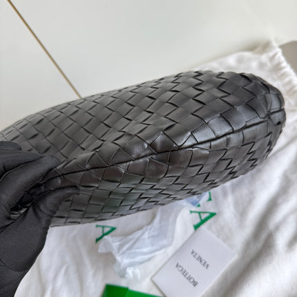 Bottega Veneta Jodie Small Black Lambskin Leather Silver Hardware