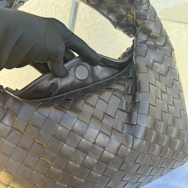 Bottega Veneta Hop Hobo Small Leather Chocolate Brown