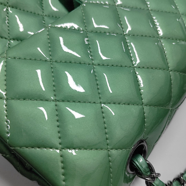 Sold Chanel Classic Flap Medium Mint Green Patent Leather 2012-2013