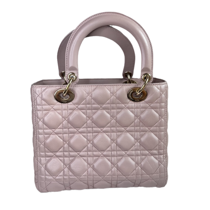 Sold Lady Dior Medium Bag Pink Cannage Leather