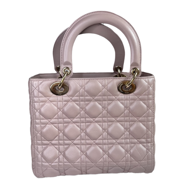 Sold Lady Dior Medium Bag Pink Cannage Leather