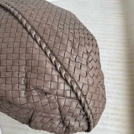Bottega Veneta Belly Hobo Intreccio Leather Grey Large 54cm