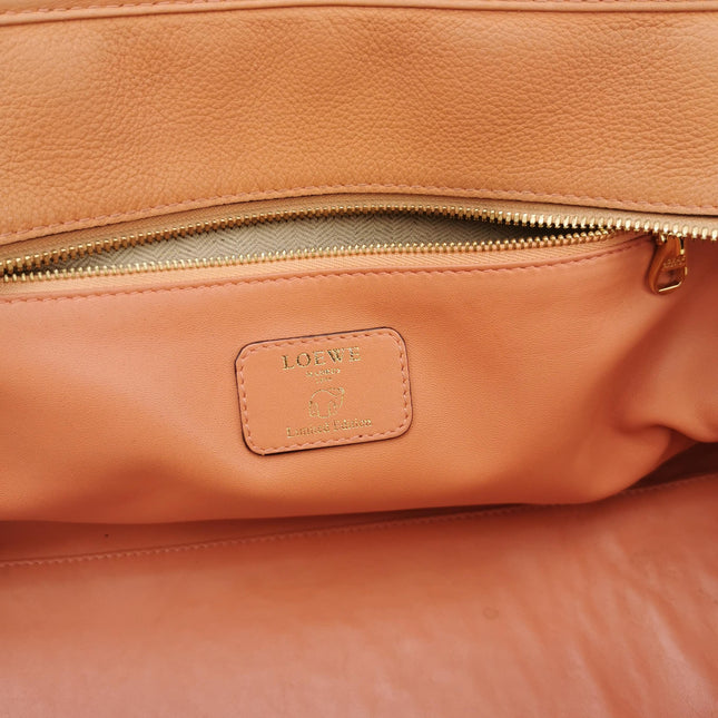 Loewe Amazona Medium 36 Light Coral Leather With Strap Goat Animal Lock