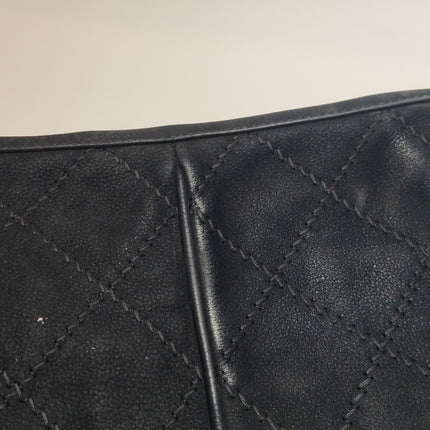 Chanel Nubuck Suede Darjeeling Flap Bag Ultimate Stitch Black Jumbo Bag