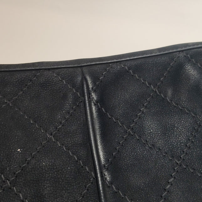Chanel Nubuck Suede Darjeeling Flap Bag Ultimate Stitch Black Jumbo Bag
