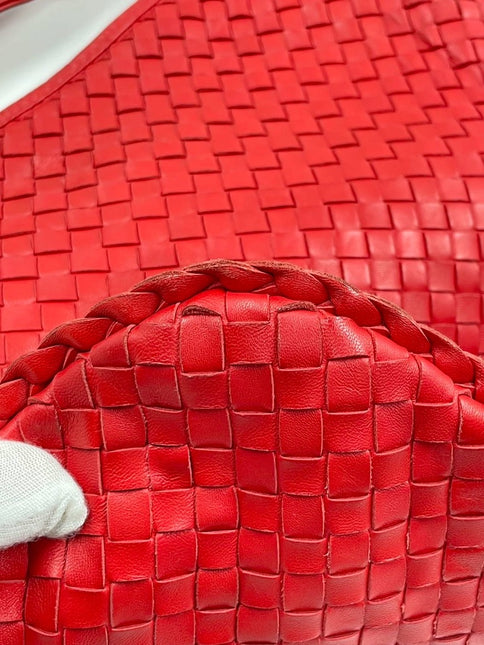 Sold Bottega Veneta Intrecciato Hobo Bag in Red leather Large