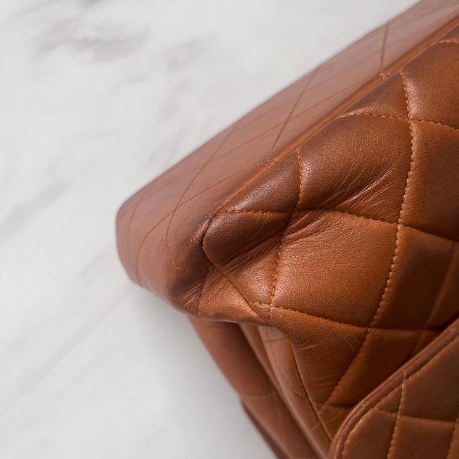 Sold Chanel Double Sided Classic Flap Caramel Leather Handbag