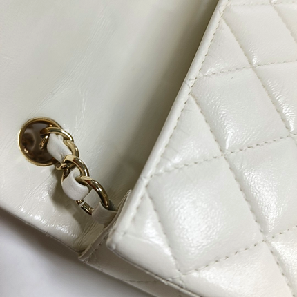 Sold Chanel Classic Flap Rectangular Mini White Lambskin Silver Hardware, 2017