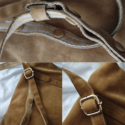 Bottega Veneta Maxi Messenger Bag Suede Leather Tan