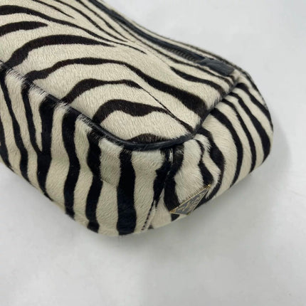 Prada Zebra Print Ponyhair Calfskin Leather Handbag