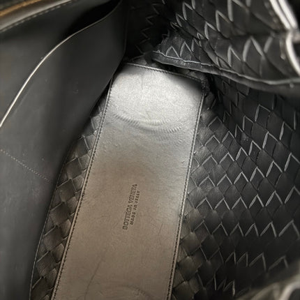 Bottega Veneta Andiamo Medium Black Intrecciato Leather Handbag