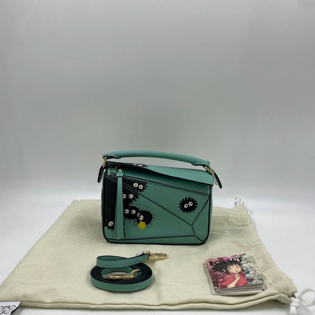 Loewe x Studio Ghibli Collection Susuwatari Mini Puzzle Green Crossbody Bag