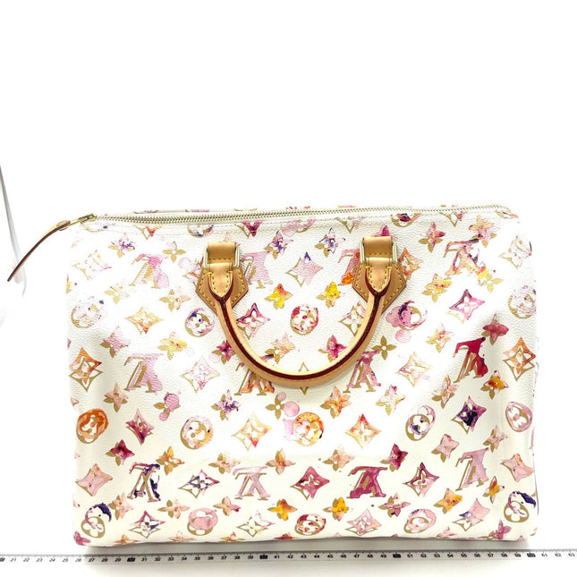 Louis Vuitton Speedy 35 Monogram Watercolor Pink Handbag Richard Prince 2008-Luxbags