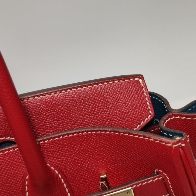 Hermes Birkin 30 Epsom Leather Red Rouge Casaque Gold Hardware 2012