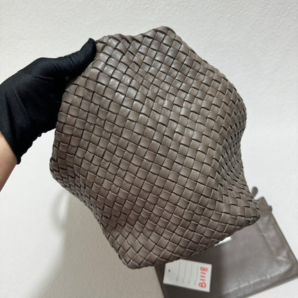 Sold Bottega Veneta Cabat Large Intreccio Leather Tote Bag Grey 40-43cm