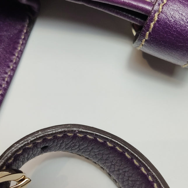 Gucci Jackie Vintage Large Purple Suede Leather Ringlets Decoration