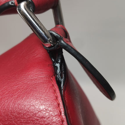 Loewe Puzzle Medium Red Leather with Zipper Crossbody Bag