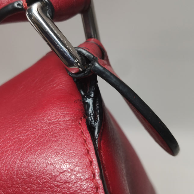 Loewe Puzzle Medium Red Leather with Zipper Crossbody Bag