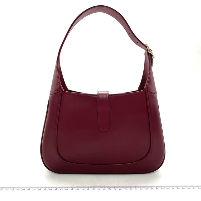 Sold Gucci Jackie 1961 Small Ancora Red Burgundy Leather Shoulder Bag Clasp S24 No Strap