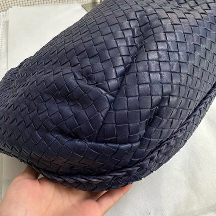 Bottega Veneta Belly Hobo Intrecciato Leather Navy Large 45