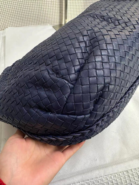 Bottega Veneta Belly Hobo Intrecciato Leather Navy Large 45