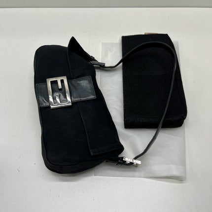 Sold FENDI Baguette Vintage Black Cloth Silver Hardware