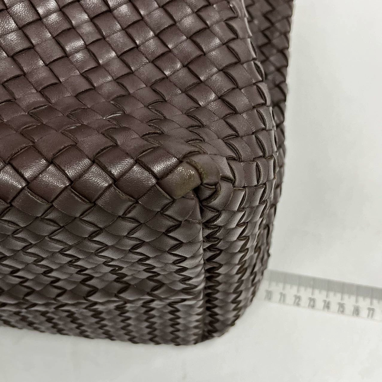 Bottega Veneta Cabat Large Intreccio Leather Tote Bag Dark Chocolate Brown 42cm