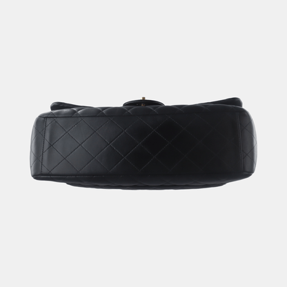 Chanel Classic Flap Maxi Black Lambskin Leather Double Flap with Gold Hardware, 2014-2015