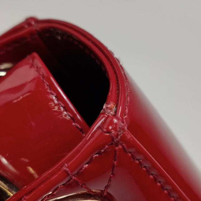 Lady Dior Mini 2019 Red Patent Leather Gold-tone Chain Strap