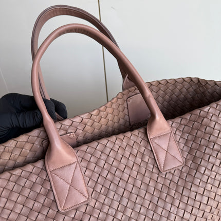 Sold Bottega Veneta Cabat Large Intreccio Leather Tote Bag Pink 42cm