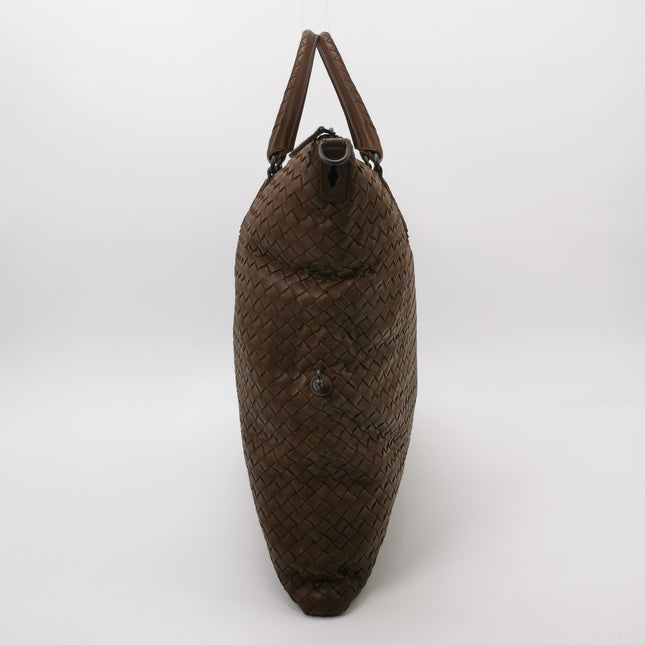 Bottega Veneta Maxi Convertible Tote Dark Chocolate Brown Leather 50cm