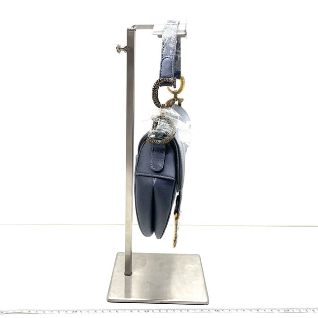 Sold Dior Saddle Mini Silk Blue with Crystal Embedded Buckles